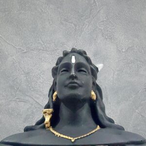 Adiyogi Lord Shiva Statue with Rudraksh Mala – Resin Idol for Car Dashboard, Home Decor & Pooja – Mahadev Murti Gift for Shivratri & Office Decor (Black)