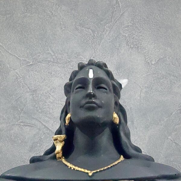 Adiyogi Lord Shiva Statue with Rudraksh Mala – Resin Idol for Car Dashboard, Home Decor & Pooja – Mahadev Murti Gift for Shivratri & Office Decor (Black)