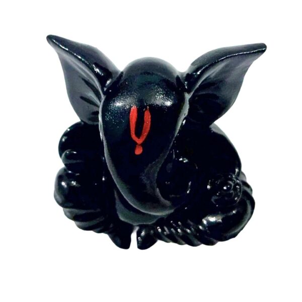 Matt Black Meditating Ganesha Idol for Car Dashboard, Home Decor & Gift – 2.6” PolyMarble Showpiece - Image 3