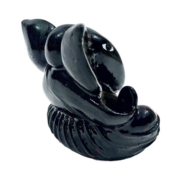 Matt Black Meditating Ganesha Idol for Car Dashboard, Home Decor & Gift – 2.6” PolyMarble Showpiece - Image 2