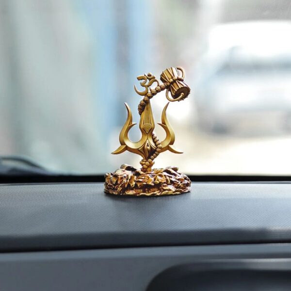 Shiva Trishul with Damru Idol – Black Base Decorative Showpiece for Car Dashboard, Pooja Room & Home Décor (3.9 Inch) - Image 10