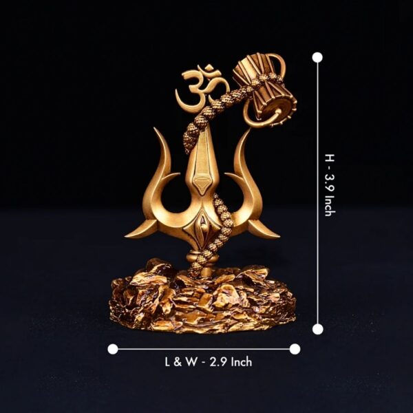 Shiva Trishul with Damru Idol – Black Base Decorative Showpiece for Car Dashboard, Pooja Room & Home Décor (3.9 Inch) - Image 8