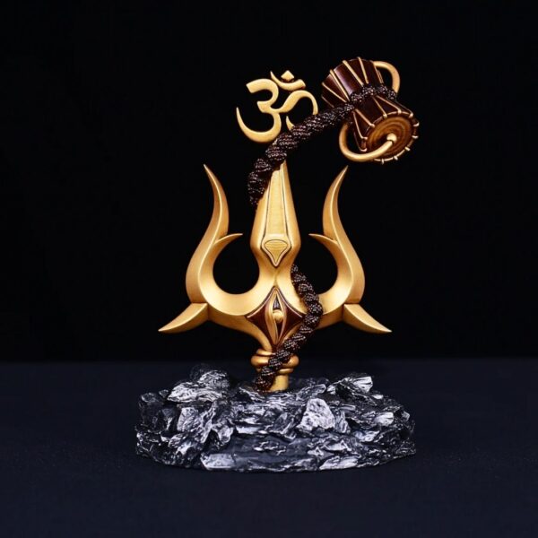 Shiva Trishul with Damru Idol – Black Base Decorative Showpiece for Car Dashboard, Pooja Room & Home Décor (3.9 Inch) - Image 4
