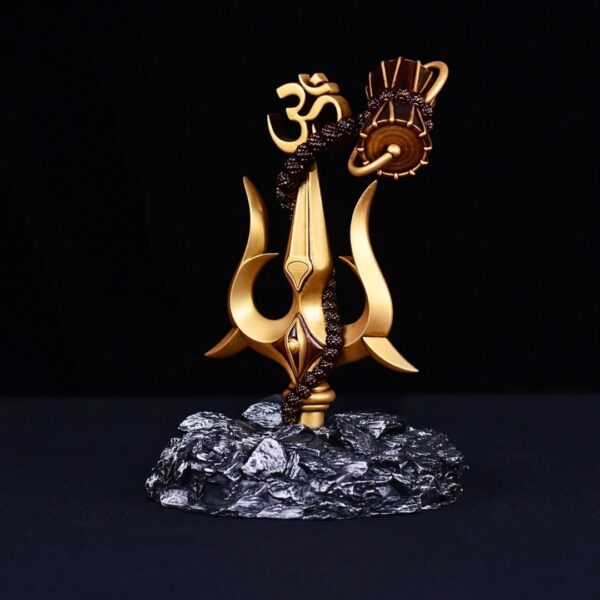 Shiva Trishul with Damru Idol – Black Base Decorative Showpiece for Car Dashboard, Pooja Room & Home Décor (3.9 Inch) - Image 3