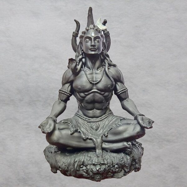 Mahayogi Shiva Murti – 3D Printed Adiyogi Statue in Matte Black UV Resin | Hindu Religious Idol for Home Temple, Office & Car Dashboard – 8.89 cm - Image 7