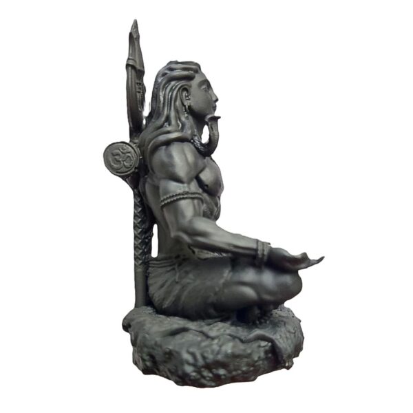Mahayogi Shiva Murti – 3D Printed Adiyogi Statue in Matte Black UV Resin | Hindu Religious Idol for Home Temple, Office & Car Dashboard – 8.89 cm - Image 9