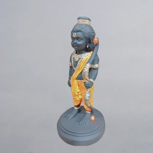 Ram Lalla Ayodhya Idol – Black Resin Lord Ram Statue for Home Temple, Mandir & Gifting (19 cm) - Image 5