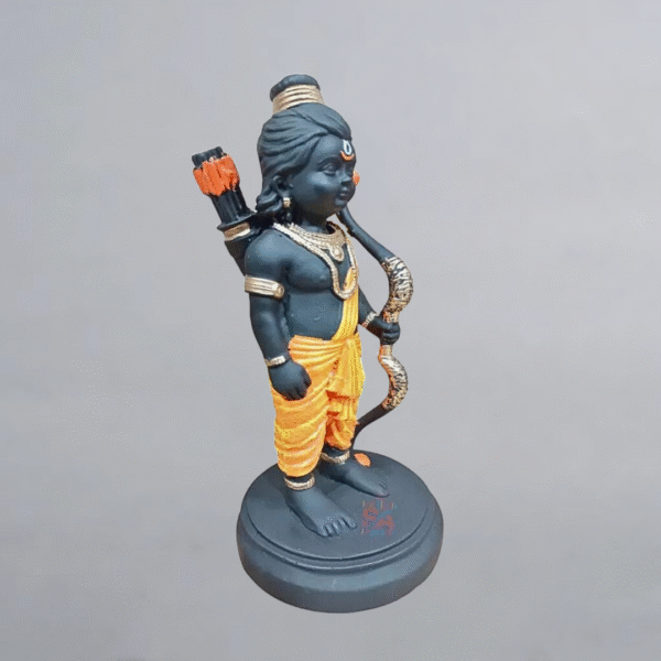 Ram Lalla Ayodhya Idol – Black Resin Lord Ram Statue for Home Temple, Mandir & Gifting (19 cm) - Image 4