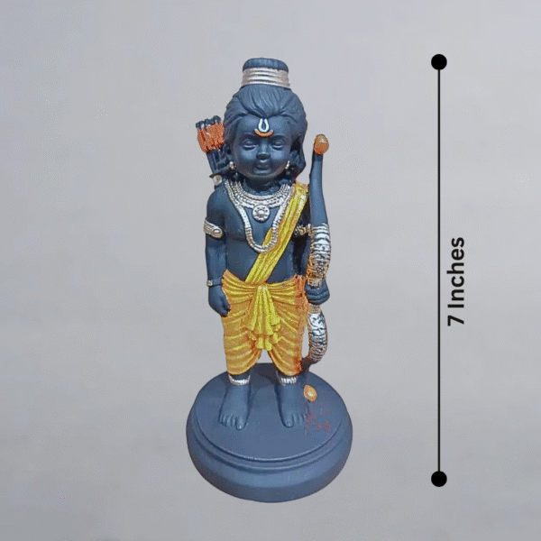 Ram Lalla Ayodhya Idol – Black Resin Lord Ram Statue for Home Temple, Mandir & Gifting (19 cm) - Image 3