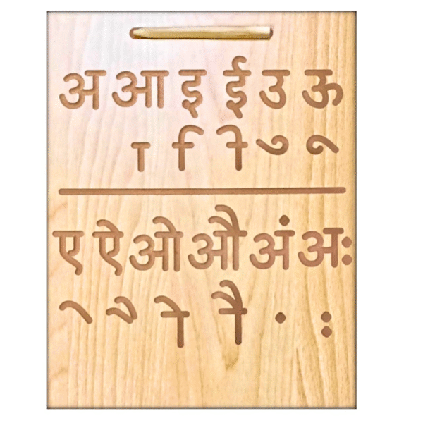 Wooden Alphabet Tracing Board for Kids – Reversible Hindi Varnmala - Image 5