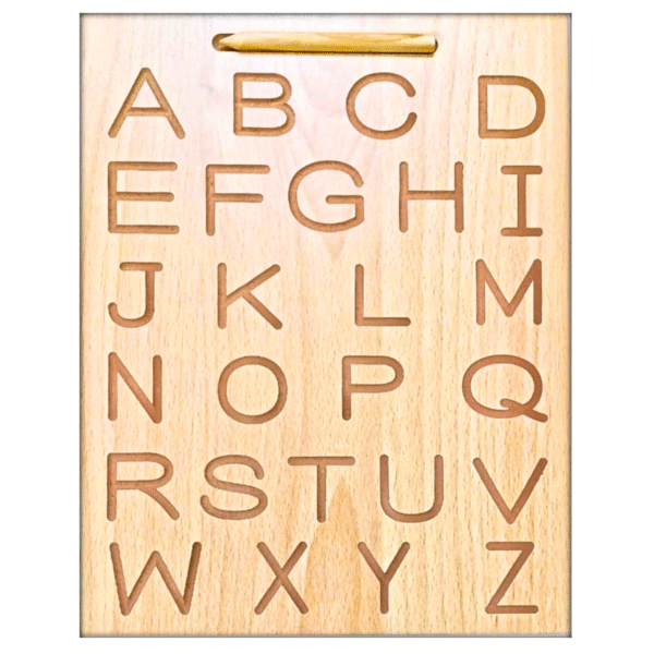 Wooden Alphabet Tracing Board for Kids – Reversible, Educational, Non-Toxic (Abc Upper & Lower Case) - Image 4