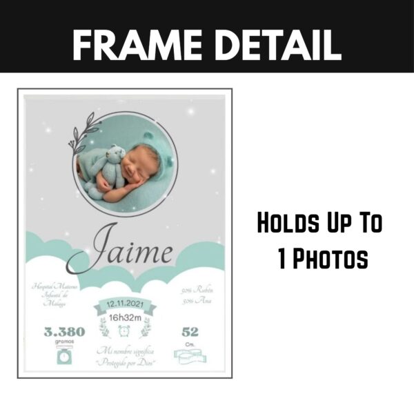 Personalised Baby Photo Frame with Birth Details - Image 2