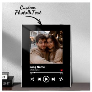 Personalized Music Player Photo Frame – Custom Song, Artist Name & Picture | Spotify Style Acrylic Frame Gift for Couples | Romantic Anniversary & Birthday Gift