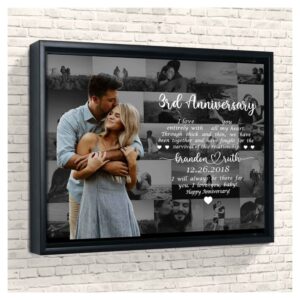 Custom Anniversary Photo Frame with Couple Name, Date & Love Message | Personalized Romantic Gift for Husband, Wife & Couples