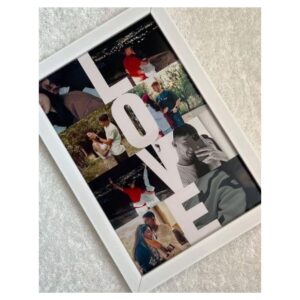 Personalized LOVE Photo Collage Frame | Custom Couple Picture Gift | Romantic Anniversary, Valentine’s Day & Birthday Present for Partner